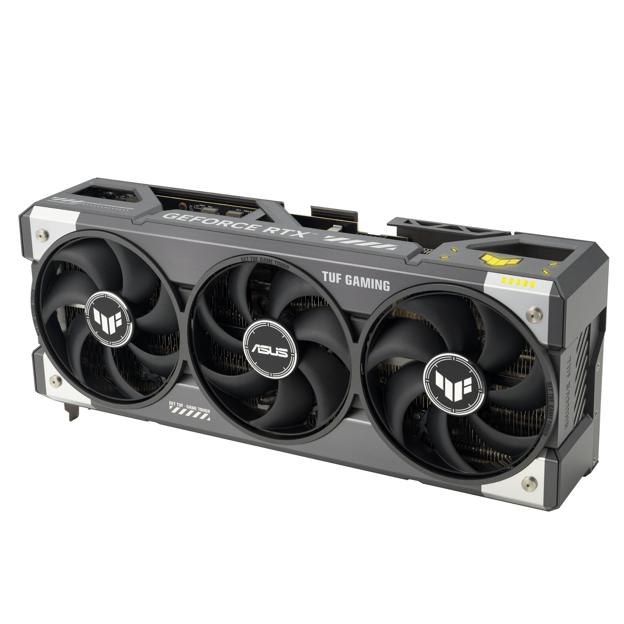 03_tuf-rtx5090_angled_top_down_view_focous_on_fans_lighting_4f404425ced44b26b002dd624680180b